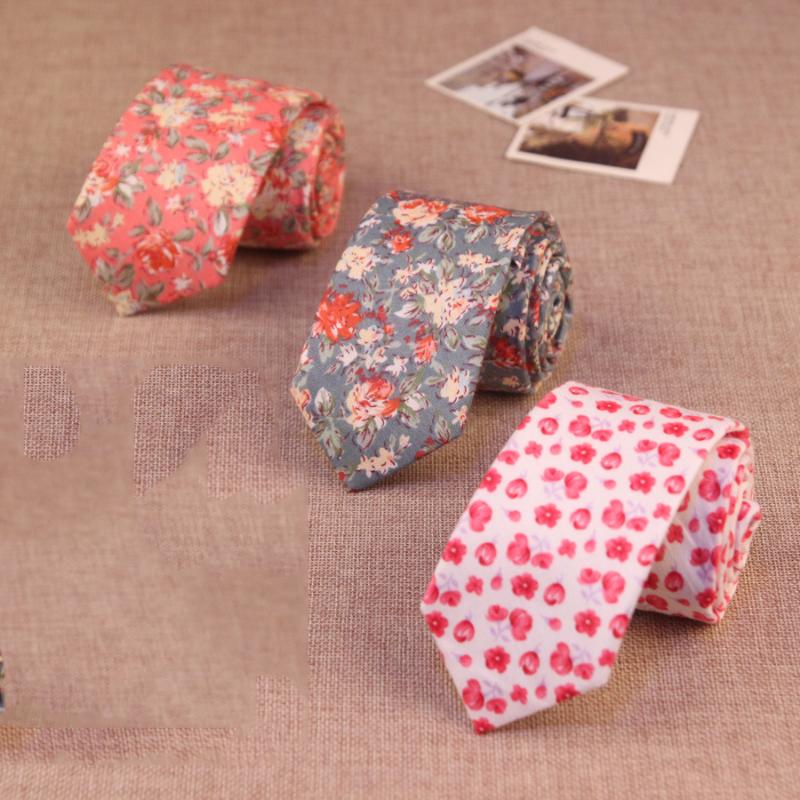 

New 6cm Skinny Floral Neck Tie for Men Cotton Women Dress Wedding Butterfly Gift Bow Tie Cravat Accessory
