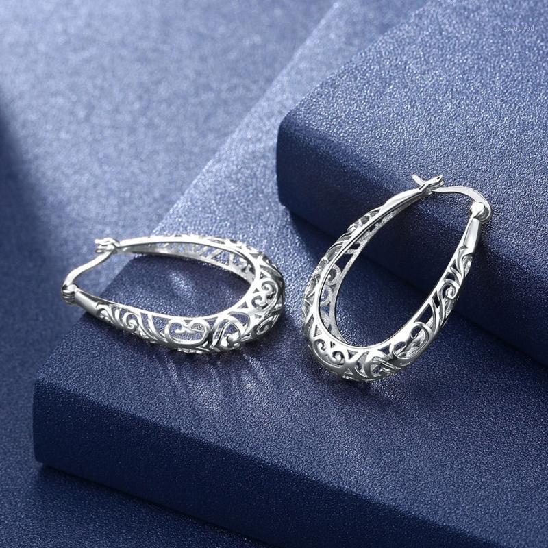 

Hoop & Huggie Sliver Color Big Circle Hollow Earrings For Women Fashion Steampunk Ear Clip Wedding Party Jewelry Gift 20211