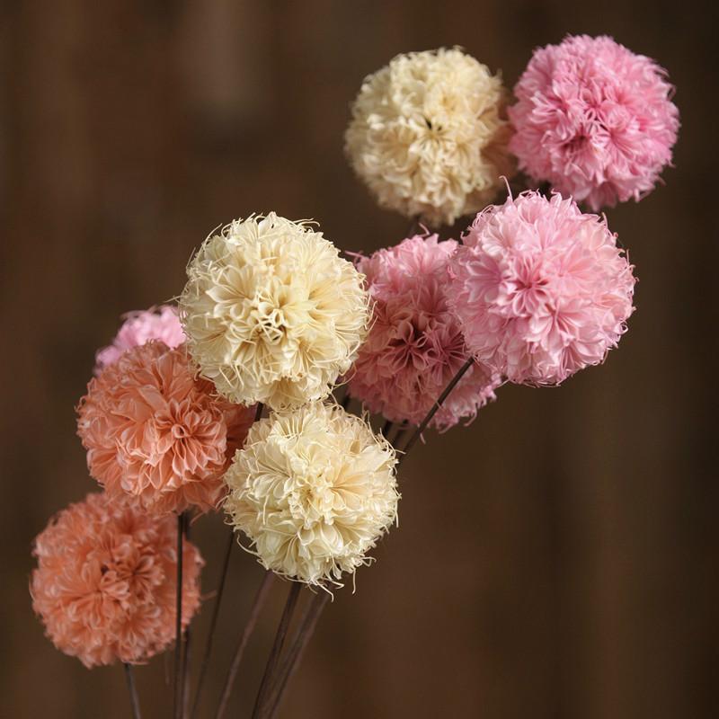 

1pcs Handmade Dried Flowers Hydrangea Floral Bouquet Decorate for Party Wedding Decoration Home Decore Real Dried Flowers H85 cm, Beige