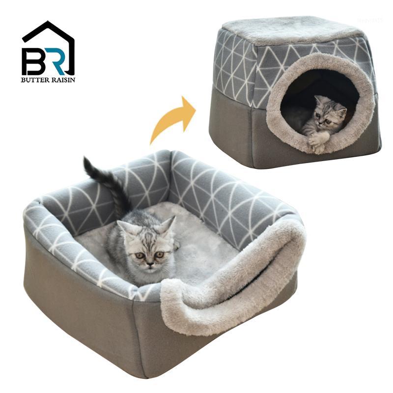 

Pet Cat Sleeping Bed Dual Use Indoor Kitten Kennel House Warm Cat Dogs Nest Cats Non-slip Dog For Soft Small /XL Beds Cave1, 03