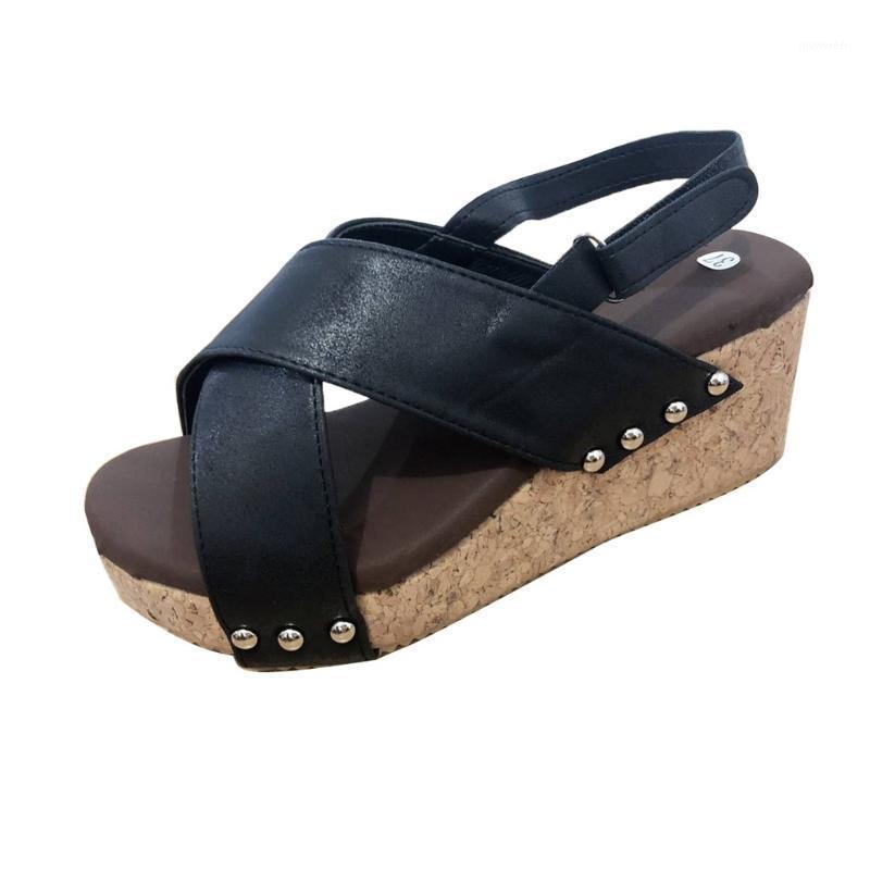 

SAGACE Women Summer Ankle Strap Platform Wedge Sandals Thick Gladiator Sandals Shoes Sexy High Quality Outside Ladies Shoes1, Bk