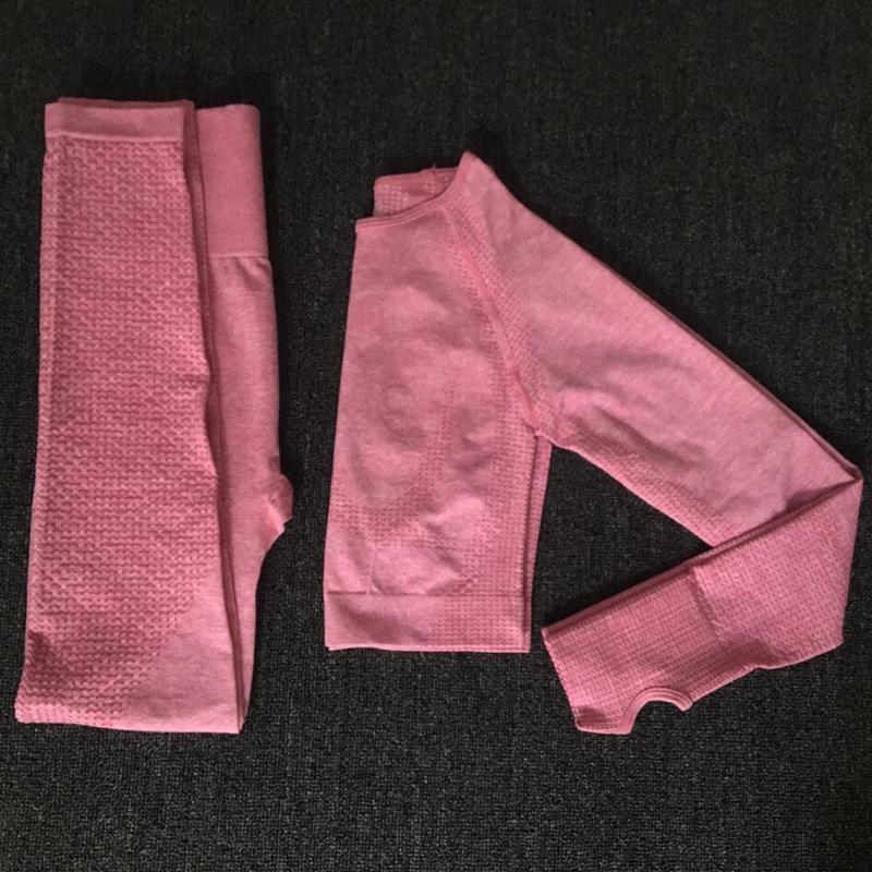 

Women Seamless yoga set Fitness Sports Suits GYM Cloth Yoga Long Sleeve Shirts High Waist Running Leggings Workout Pants Shirts, Purple shorts set