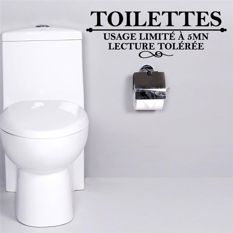 

French Quotes Toilettes Wall Stickers Usage limite a 5 mn Toilettes Washroom Bathroom Toilet Wall Sticker Decals Art Decor