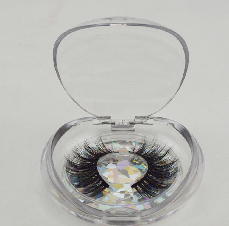 

Mink Eyelashes Box Transparent Eyelash Storage Boxes Plastic Eyelash Round Case Empty lashes Box Cosmetic Tool