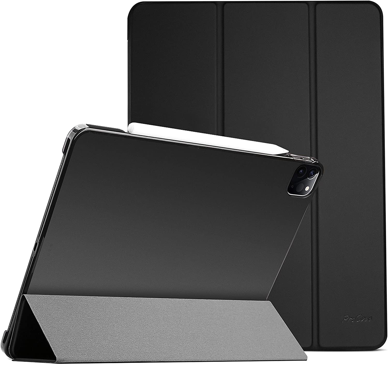

ProCase iPad Pro 12.9 Case 4th Generation 2020 2018, [Support Apple Pencil 2 Charging] Slim Stand Hard Back Shell Smart Cover for iPad Pro 1