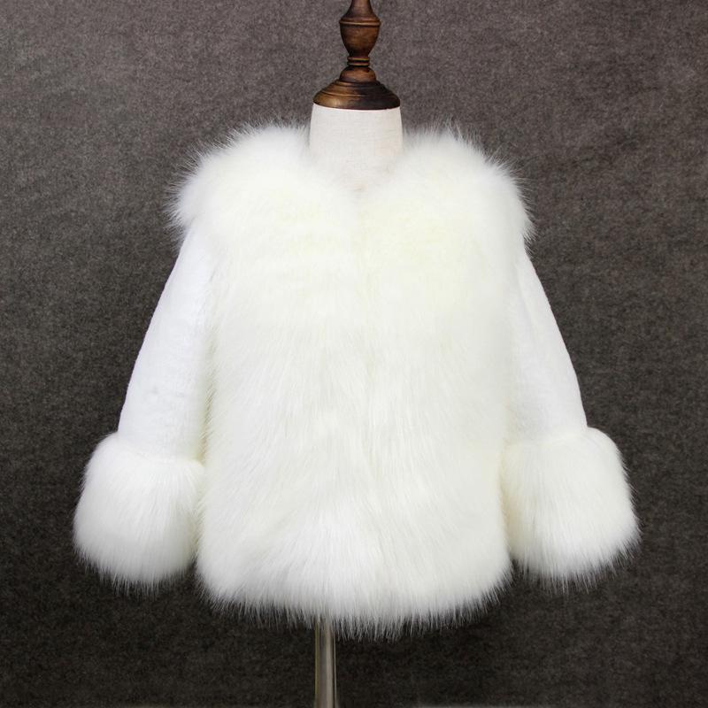 

Jackets 2021 Girls Fur Coat Elegant Toddler Girl Faux Thicken Princess Parka Kids Snowsuit Warm Winter Children, Beige