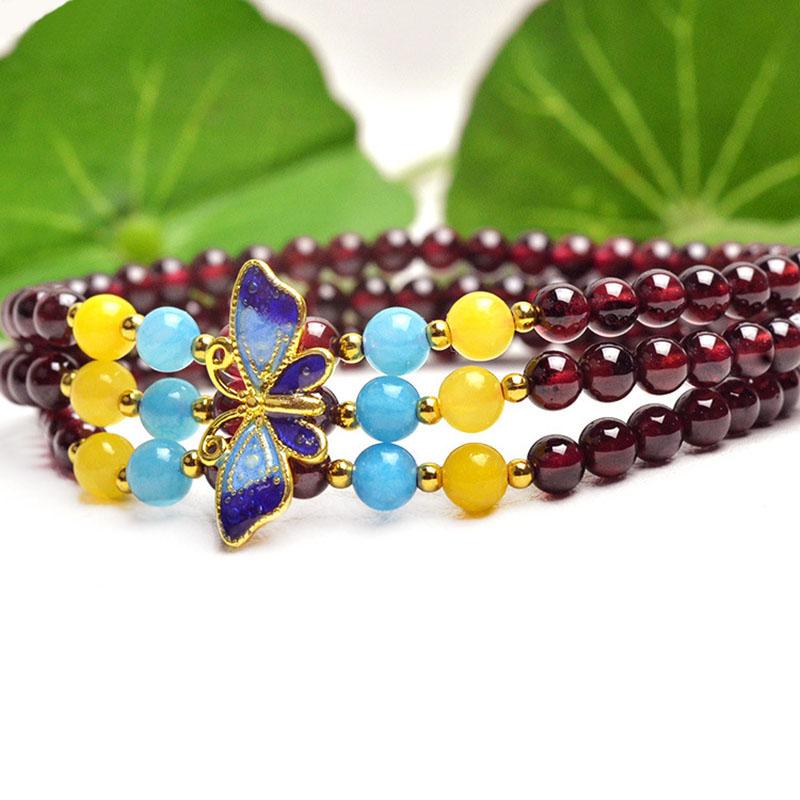

Boutique Garnet Bracelets For Women Natural Stone DIY Jewelry 4-4.5mm Beads Charm Bracelet LB053354 [Have Certificates