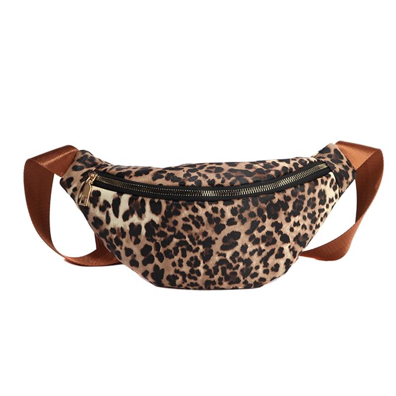 

Ladies PU Leather Leopard Print Women's Waist Bag Fashion Waist Bag Ladies Messenger Banana Hip, Multi