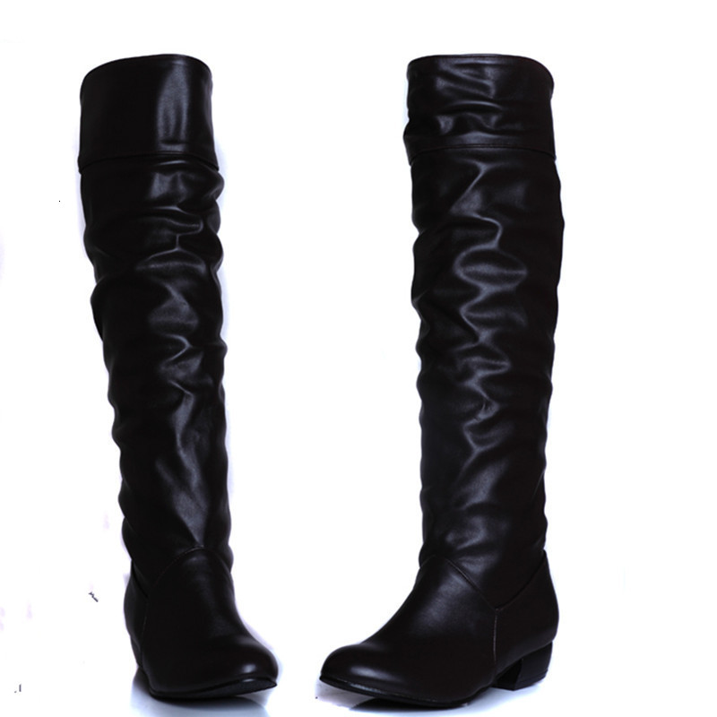 

2021 New Big House Size Ones Arrive on Knee Tall Heels Boots Spring Women's Shoes 7E7R, Brown.