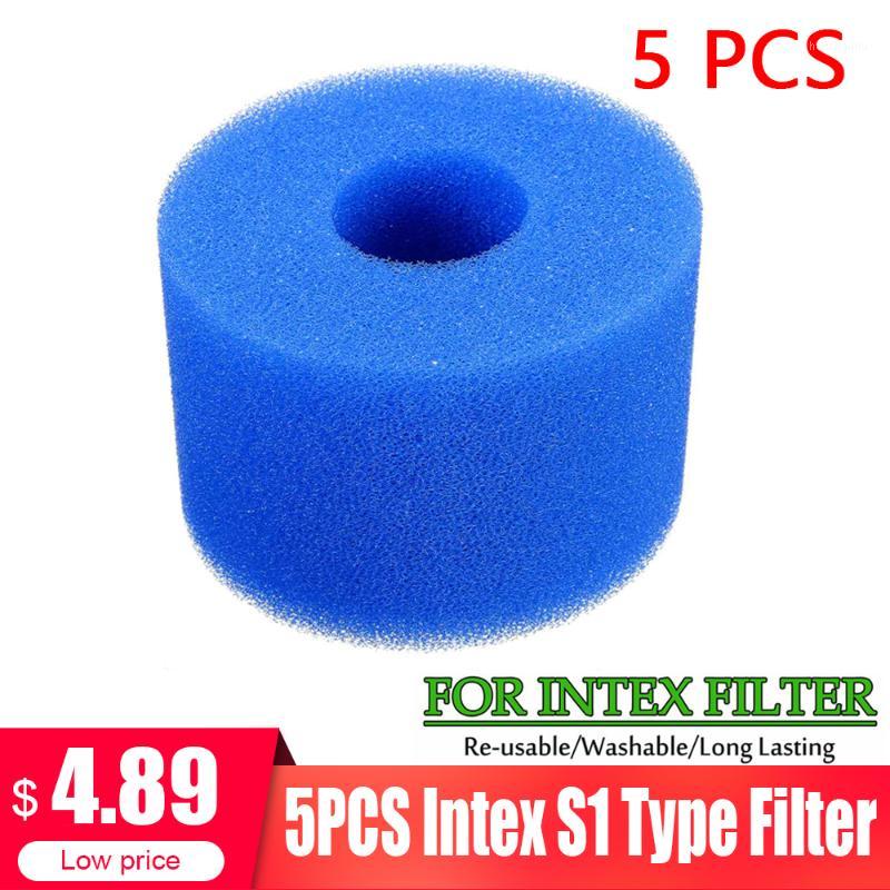 

5PCS Swimming Pool Filter Foam Reusable Washable Sponge Cartridge Suitable Bubble Jetted Pure SPA For Intex S1 Type Pool Filter1