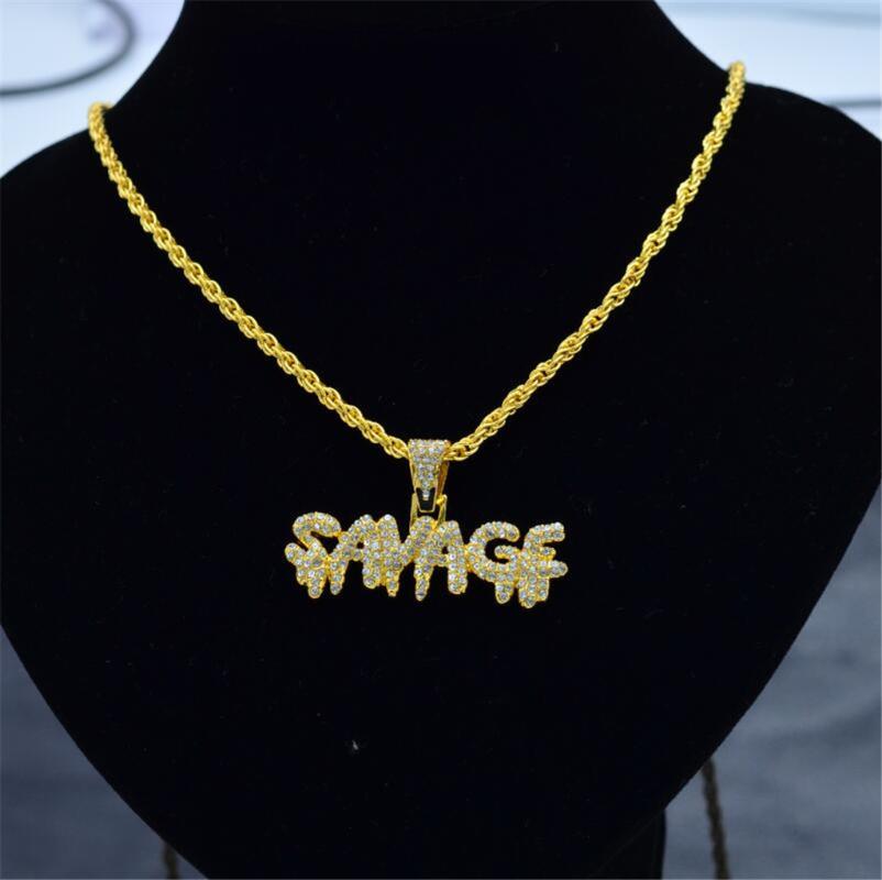

Men's Hip Hop European and American Full Letters SAVADF Pendant F624