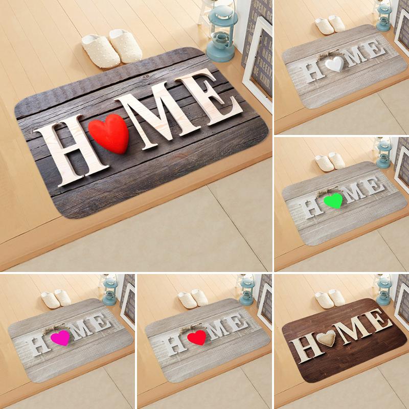 

Material Letter Print Doormats Rectangle Non-Slip Flannel Door Mat Bedroom Kitchen Entrance Floor Mat Doormats