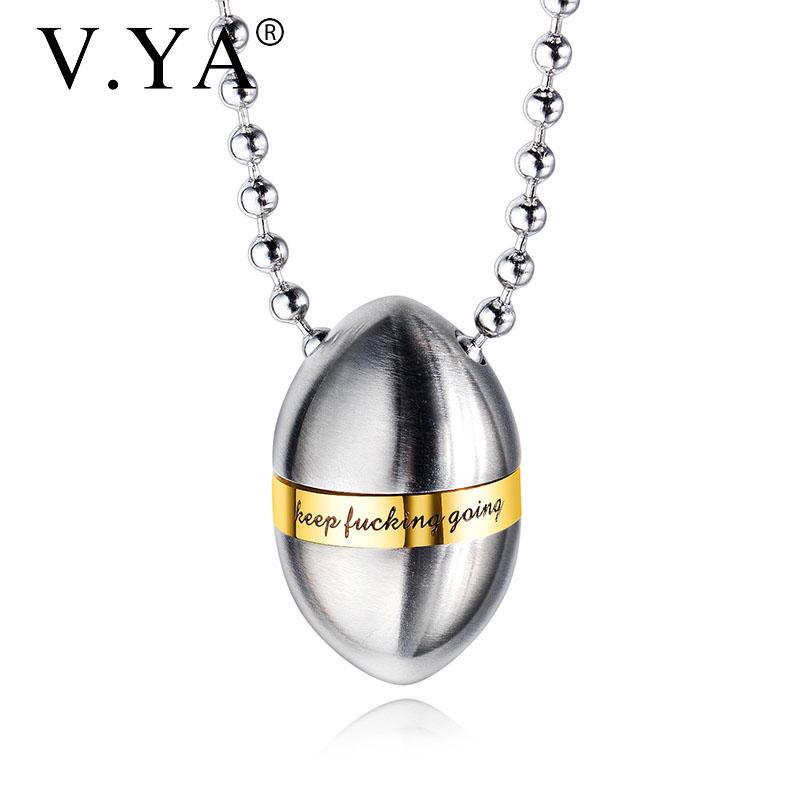 

Pendant Necklaces V.YA Stainless Steel Necklace For Men And Women Inspirational Phrase Titanium Perfume Bottle Jewelry