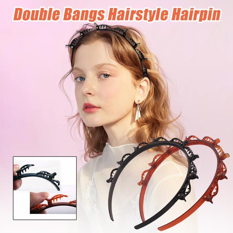 

New Hairpin Double Bangs Hairstyle Hairpin Hair Accessories Double Layer Bangs Clip Hairbands Headband Clamp With Tweezers
