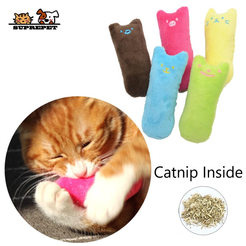 

SUPREPET Teeth Grinding Catnip Toy Interactive Plush Cat Toy Pet Kitten Chewing Thumb Bite Cat mint For Supply