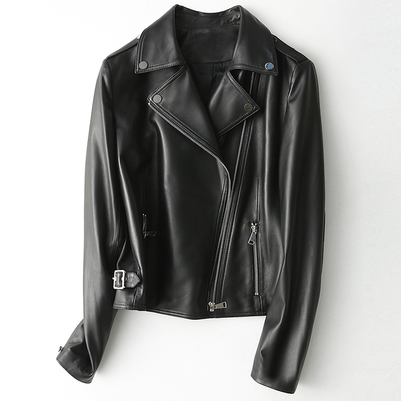 

real 100% genuine lambskin female leather jacket mujeres clothing 70Y7, Blake