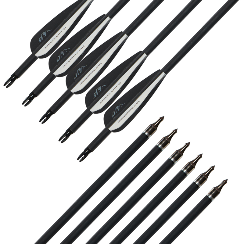 

Mixed Carbon Arrows 500 Spine carbon fiber arrows archery bow and arrows set carbon hunting arrow