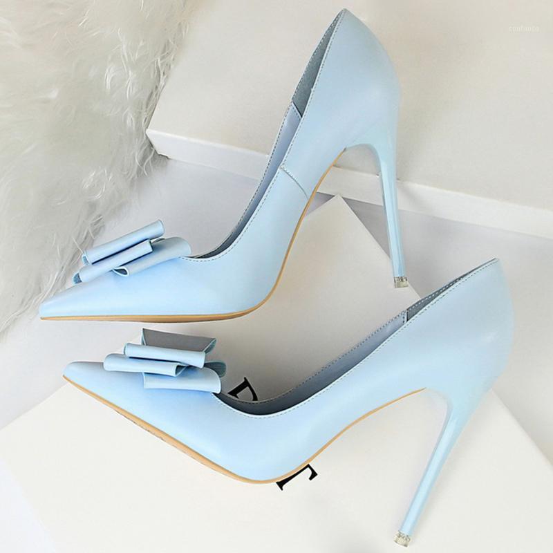 

2020 Woman Fetish High Heels Scarpins Shoes Female Fetish Yellow Blue Pink Escarpins Heels Talons Stiletto Wedding Bridal Pumps1, Sky blue