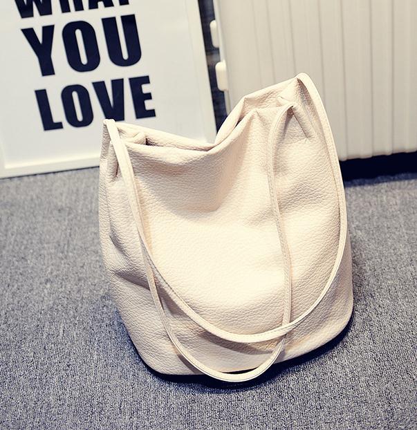 

Women Leather Handbags Black Bucket Shoulder Bags Ladies Crossbody Bags Large Capacity Ladies Shopping Bag Bolsa, Beige