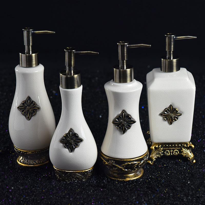 

Bottle Hotel Lotion Press Bottle BathrooEuropean-style Ceramic High-end Hand Sanitizer Shower Gel M Single Product