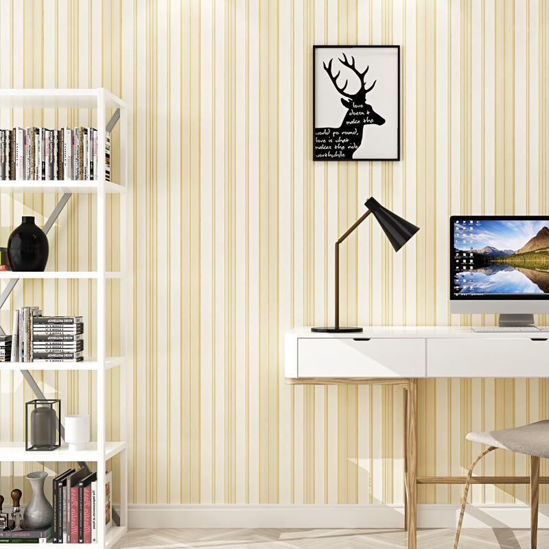 

WELLYU Vertical stripes wallpaper Living room versatile non-woven wall paper Modern minimalist New wallpaper papel de parede1, Light blue ys1123