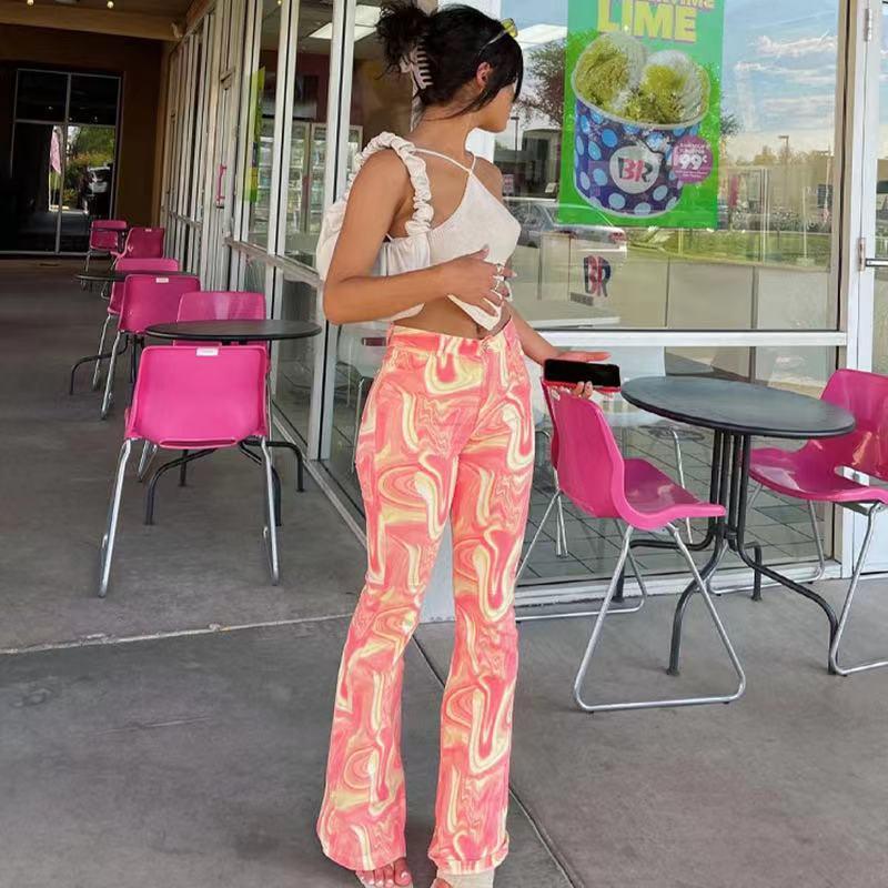 

Women' Pants & Capris Skinny Long Korean Fashion 2022 E-girl Y2K Trousers Vintage High Tie Dye Waisted Women Joggers Festival Outfits, Clor 4