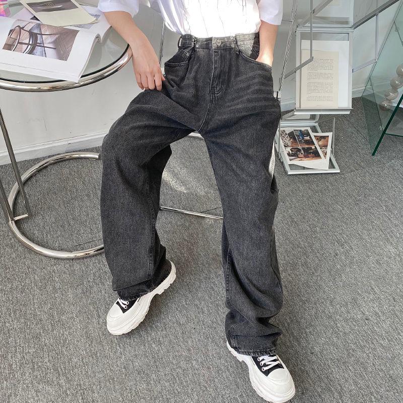 

Korean Wide-leg Jeans Men' Fashion Retro Casual Black Jeans Men Streetwear Loose Hip-hop Straight Denim Pants Mens Trousers