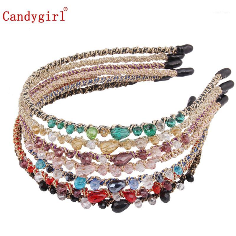 

1pc Beads Crystal Headbands Hair Loop Clasp Glitter Hairbands Elastics Hair Bands for Women and Girls1, Green headbands