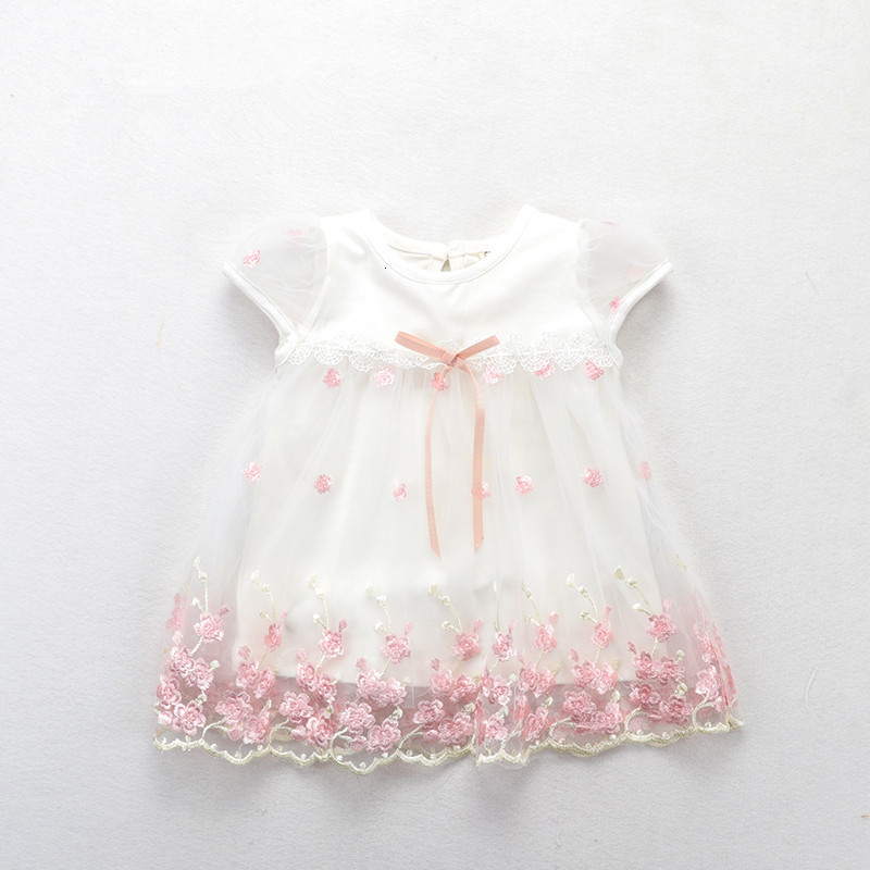 

2021 New Short Sleeve Newborn Es for Girls Summer Birthday Party Baby Clothing 0-2t Fbpf, Pink