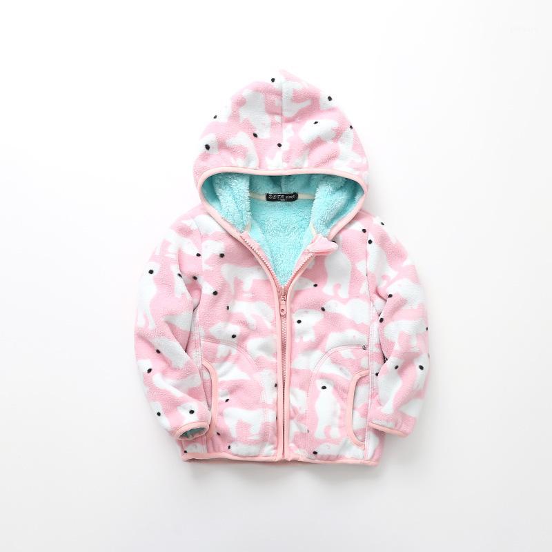 

Children clothes Baby Jacket 2020 Casual Autumn Hooded Fleece Denim clothes for Coat Jacket Kids Outerwear cartoon Polar bear1, Pink