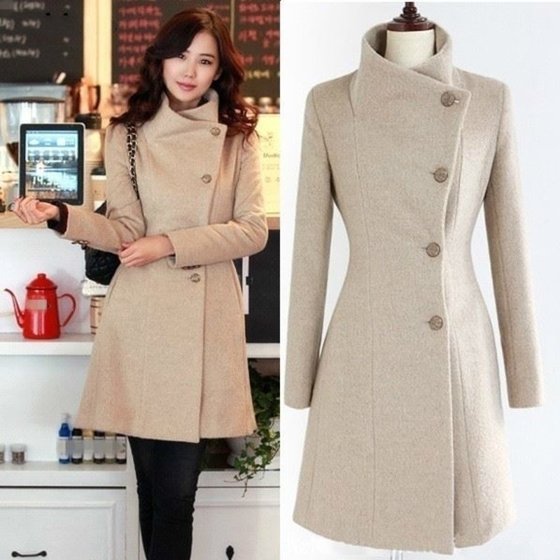 

XUXI Women New Coat Ladies Autumn And Winter Manteau Femme Overcoat Cotton Mixing High Quality Coats FZ765 201104, Picture color3