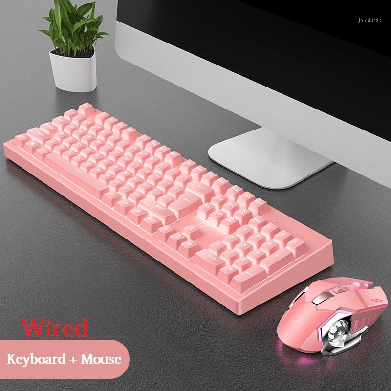 

Gaming Keyboard and Mouse 104 Keycaps with White Backlit Mechanical Feeling Keyboard and Game Mouse For Laptop PC Computer Gamer1