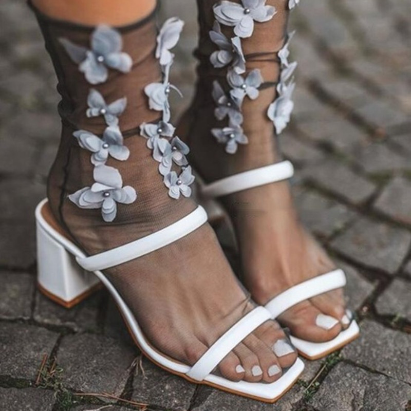 

2021 Summer Square Heel Solid Open Toe Fashion Casual Women Shoes Outdoor Ladies Plus Size Slippers New Vll7, Blue