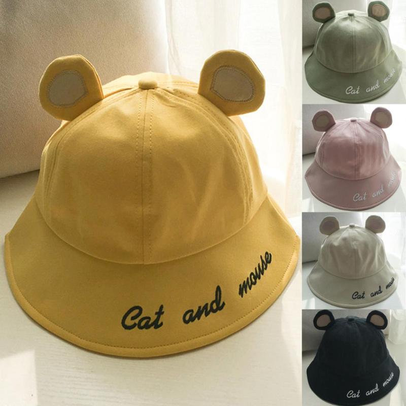 

New Cap For Women 2021 Cute Embroidery Hiking Beach Fishing Sunshade Cap With 3D Cartoons Ears Mountaineering Hat Fisherman Hat