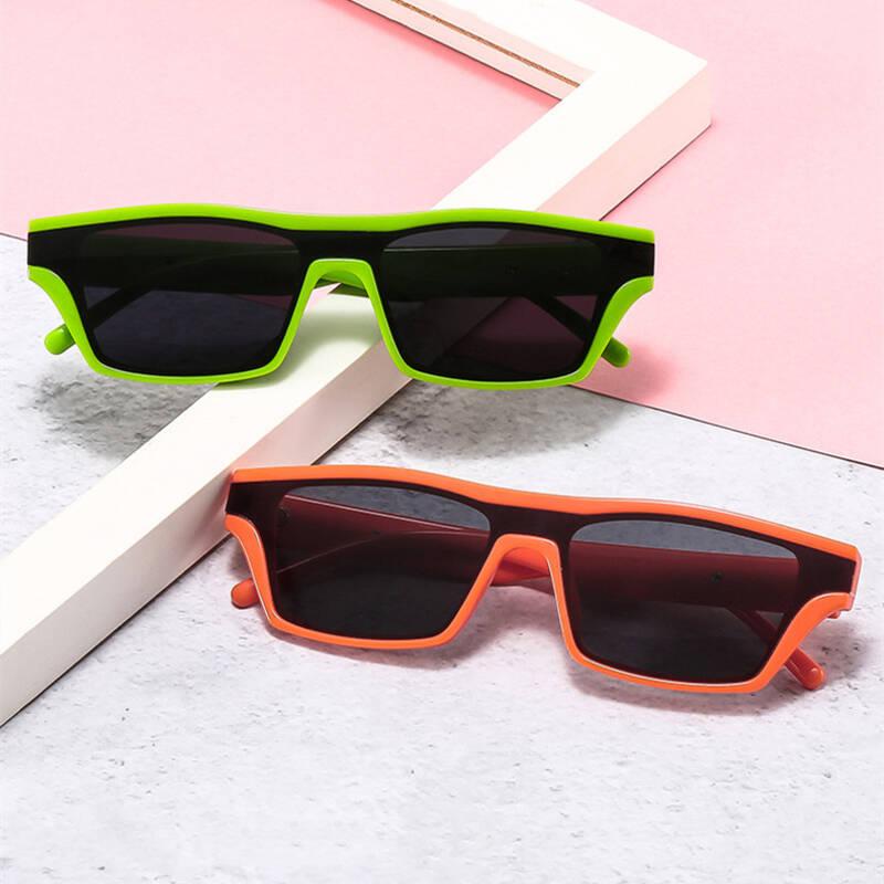 

Sunglasses Fashion Rectangle Colorful Women 2021 Designer Retro Metal Decoration Sun Glasses Men One Piece Shades