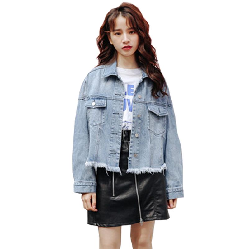 

TAJIYANE Jacket Women 2020 Spring Autumn Clothes Denim Jacket Vintage Turn-down Collar Coat Jaqueta Jeans CeketFashion Hot ZL132, Blue