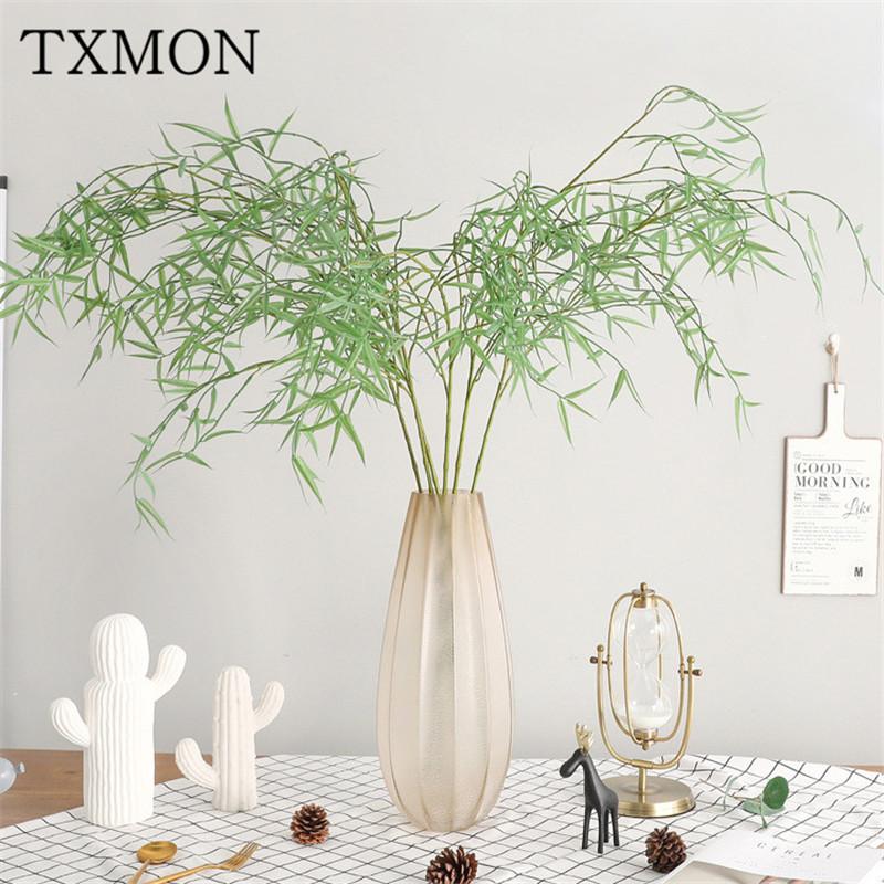 

120cm simulation plastic fake plants wedding road lead flower arrangement living room home decoration flower bamboo branch, Green