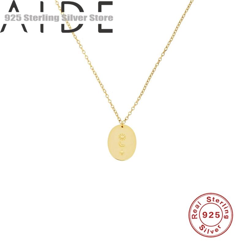 

Aide 925 sterling silver Jewelry Love moon star Necklaces Pendants Chain Choker Necklace Collar Women Statement Jewelry Bijoux