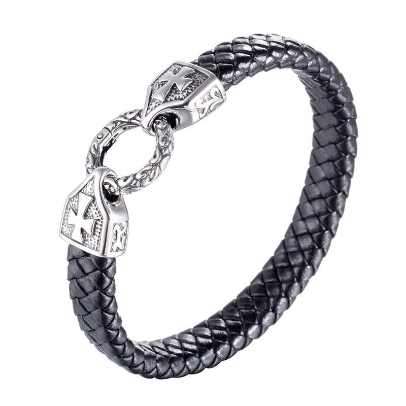 

Titanium Steel Jewelry Trendy Creative Cross Flower Dragon Head Bracelets Retro Fashion Men's Accessories Gift
