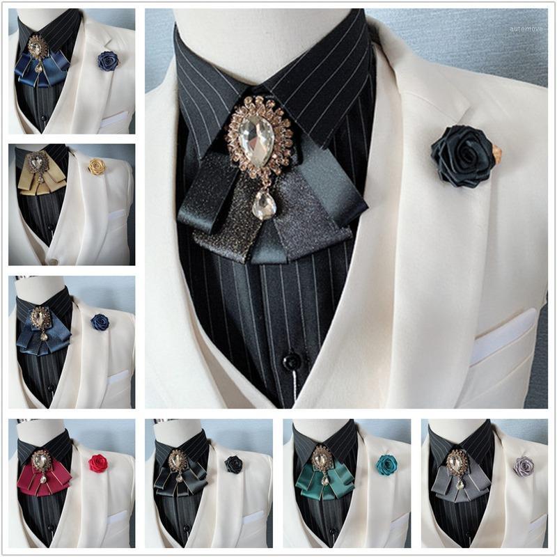 

Retro Men or Women Wedding Clip On Neck Bow Tie Ribbon Rhinestone Necktie Brooch ZJM93361