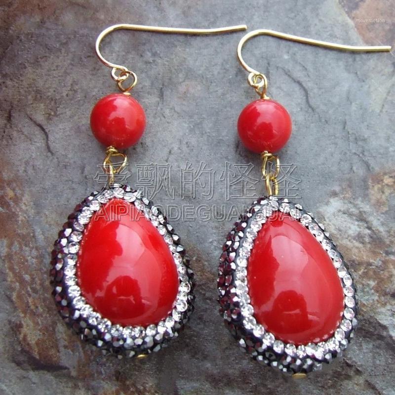 

Women's Pearl coral Teardrop Sea Shell Pearl Earrings1