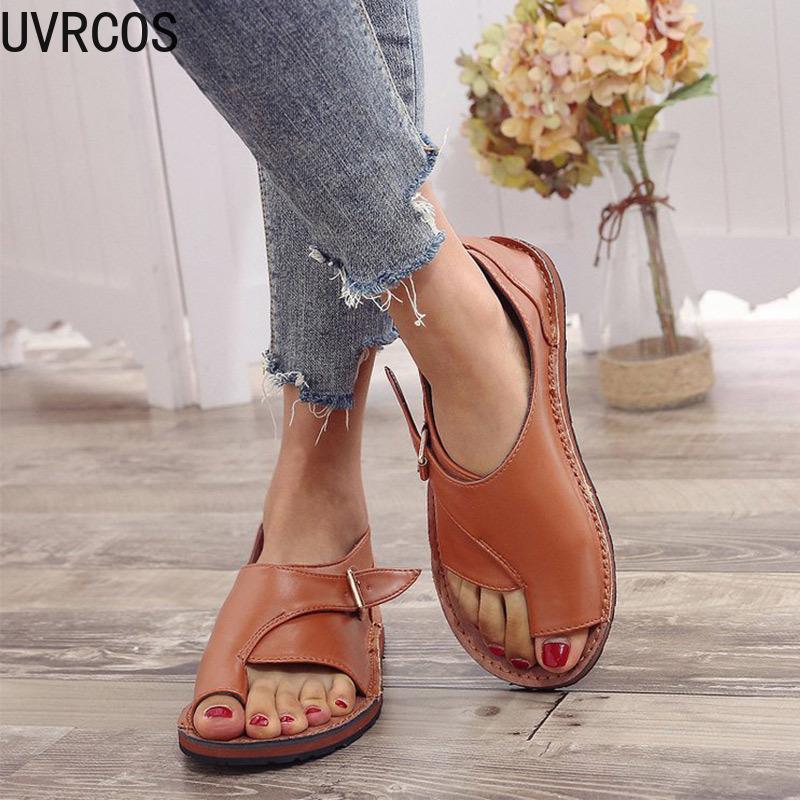 

2021 Ladies Retro Sandals Buckle Belt Sewing Roman Casual Women's Shoes Soft Leather Comfortable Women's Shoes, Blue