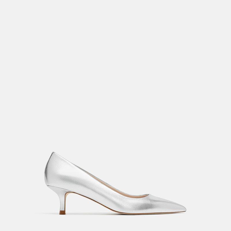 

The new 2021 Leather Pointed Silver High Heels1