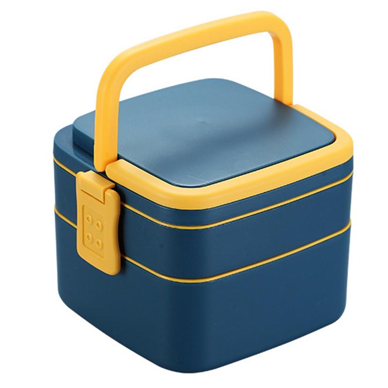 

With Spoon Outdoor Picnic School For Kids Adults Container Double Layers Office Dishwasher Safe PP Leakproof Lunch Box