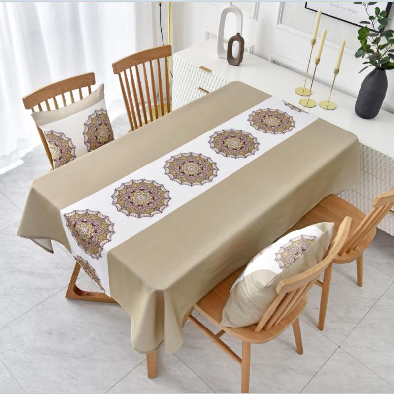 

Plaid Decorative Linen Tablecloth With Tassel Waterproof Oilproof Thick Rectangular Wedding Dining Table Cover Table Cloth, Yellow