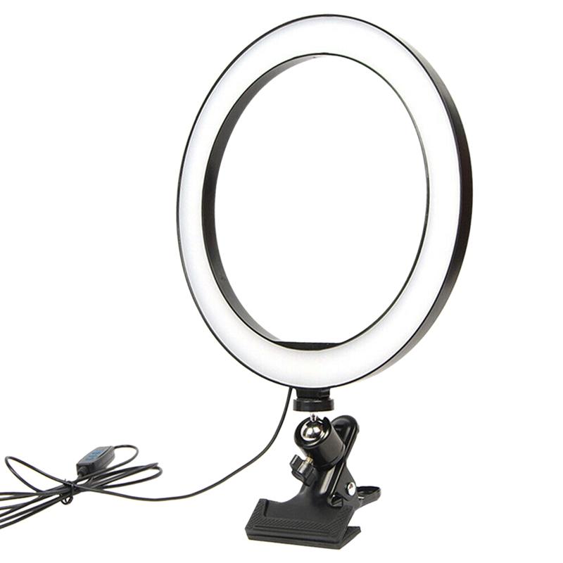 

20CM Selfie Ring Light with Rotary Clip for Makeup Live Stream, LED Camera Ring Light