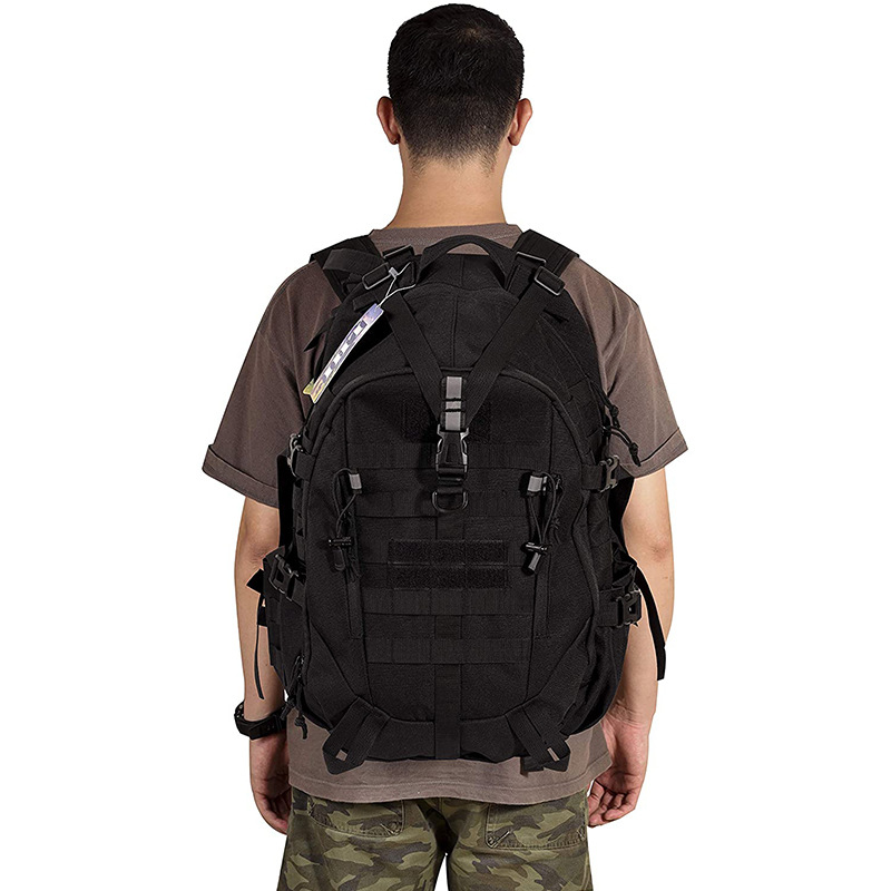 

men backpack casual backpacks large capacity waterproof outdoor storage travel rucksack trekking bag male oxford bag wholesale, Black
