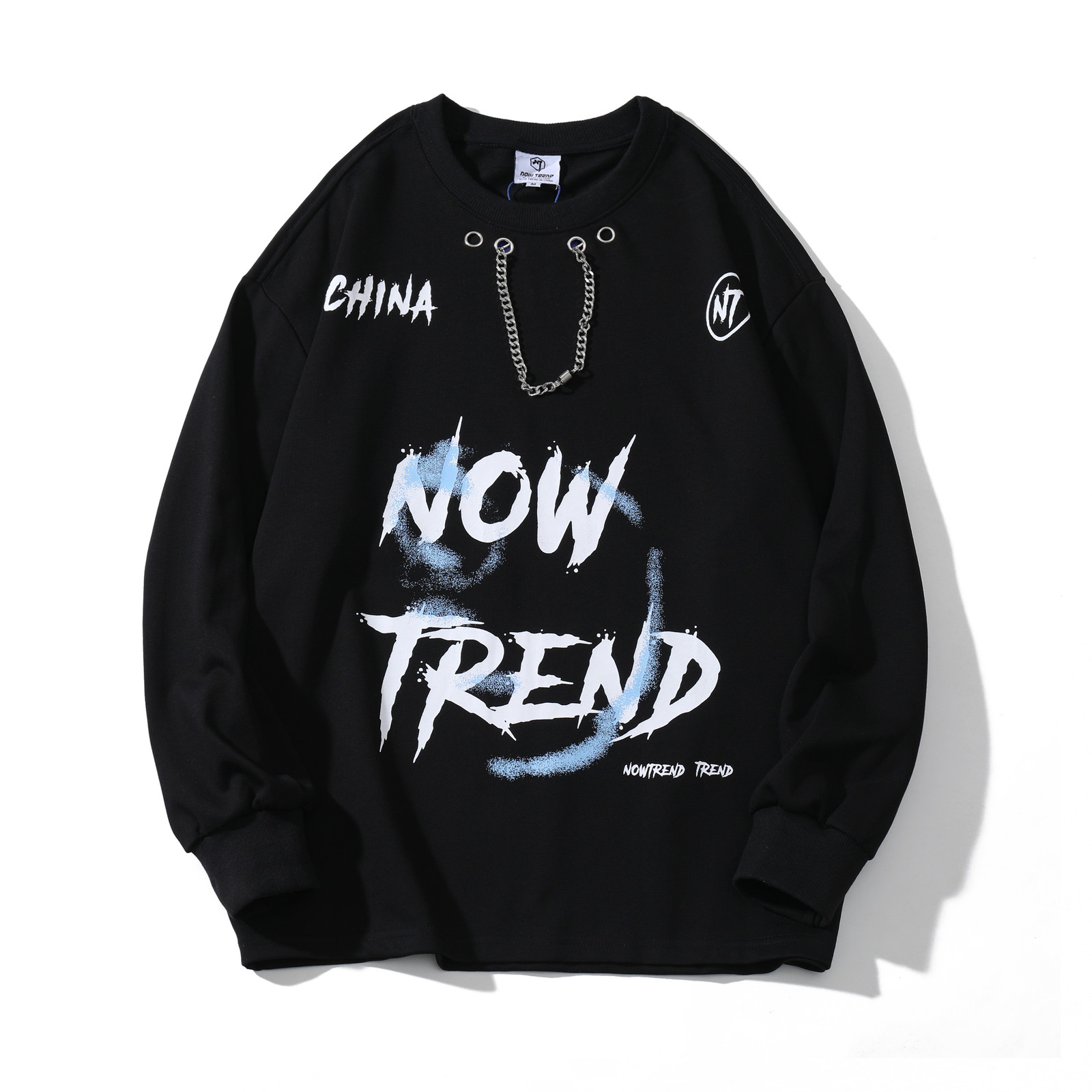 

2021 New Hip-hop High Street Nightie Letter Loose Printing Long National Tide Student Clothes 6IJ8, White