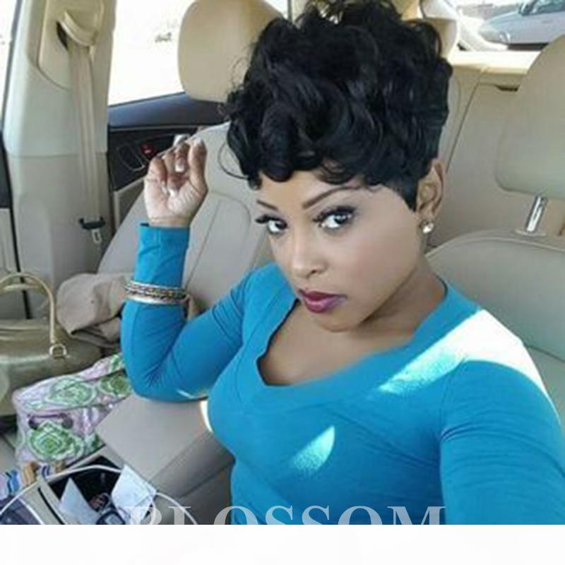 

Human hair Short Curly Wigs for Black Women Cheap Full Lace Brazilian Pixie Cut Indian Human Hair 100% Human Hair Wigs African American, #1b
