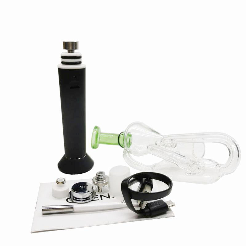 

Top Quality CPENAIL Dab Pen Kits 1100mAh Quartz H Nail Dab Rig GR2 Ti 3type Coils Wax Vaporizer Bubbler Electric Glass Bongs Kit, Black